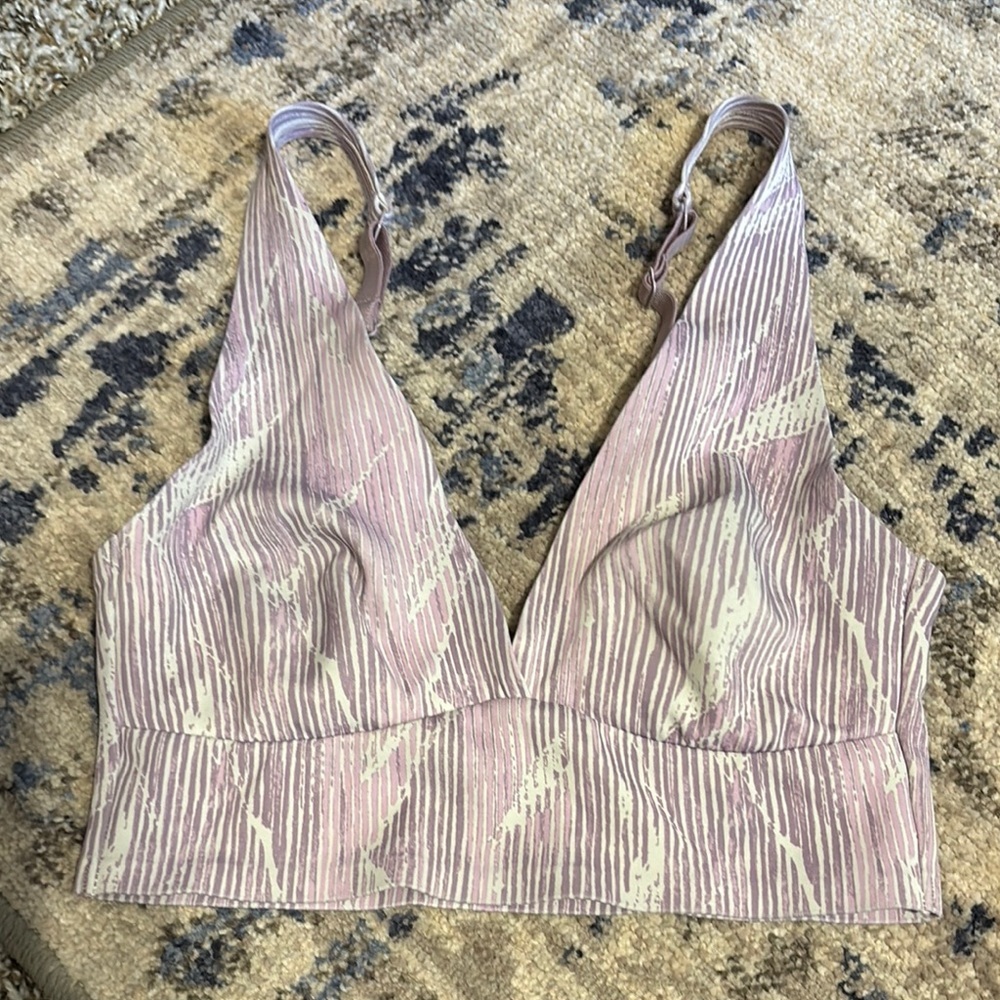 Auden Pink and Cream Striped Bra